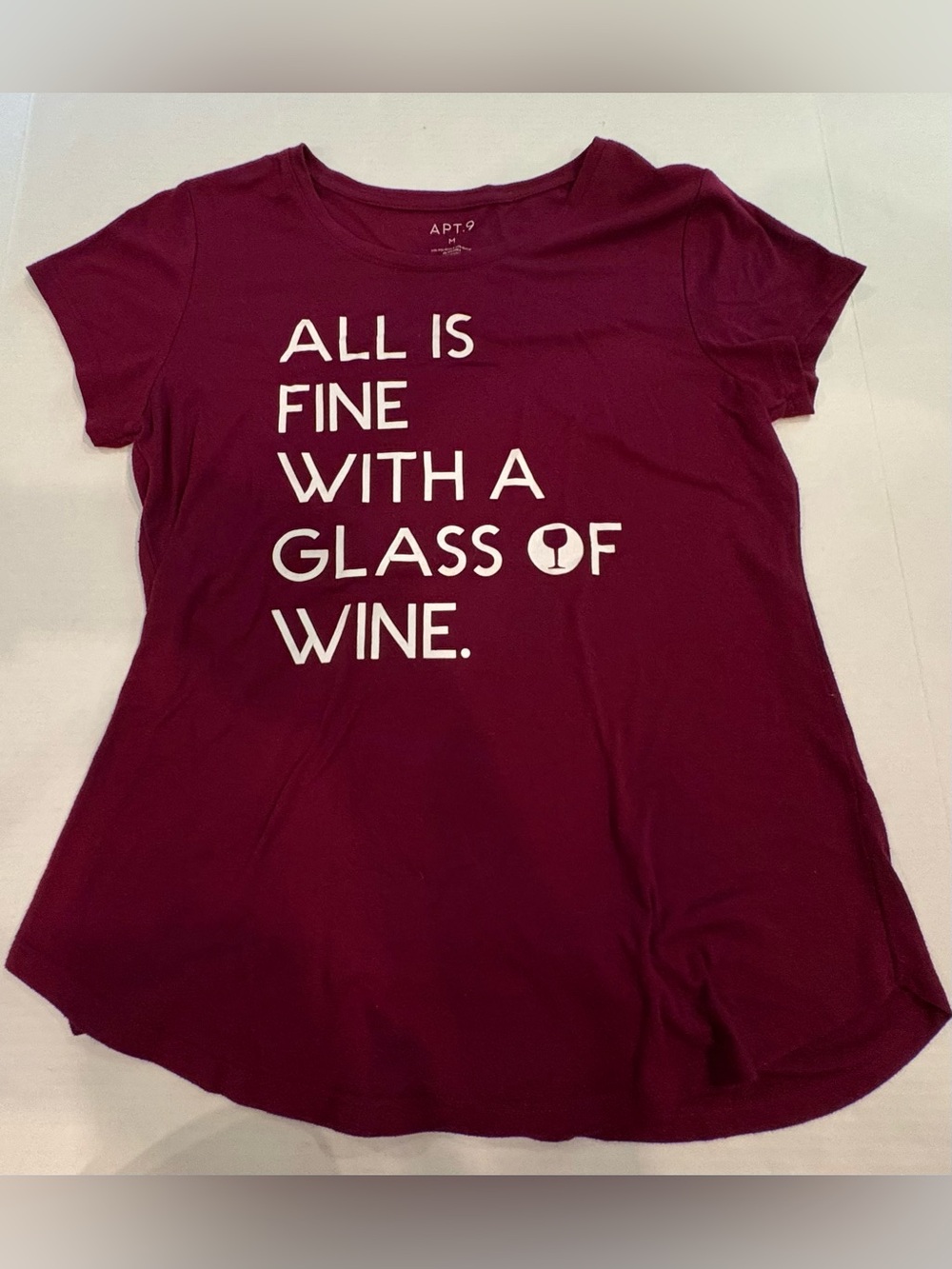 Apt. 9 Burgundy Short-Sleeve wine Graphic Tee